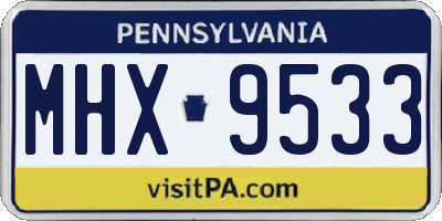 PA license plate MHX9533