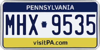 PA license plate MHX9535