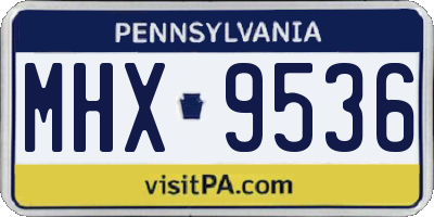 PA license plate MHX9536
