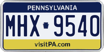 PA license plate MHX9540