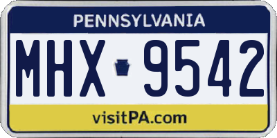 PA license plate MHX9542