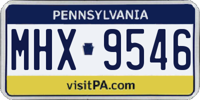 PA license plate MHX9546