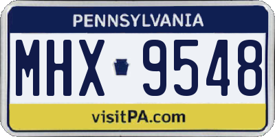 PA license plate MHX9548