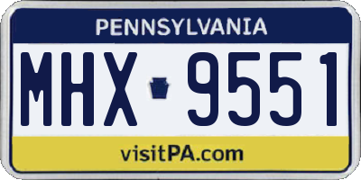 PA license plate MHX9551