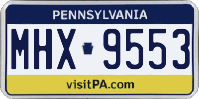 PA license plate MHX9553