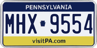 PA license plate MHX9554