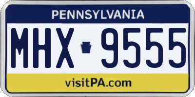 PA license plate MHX9555