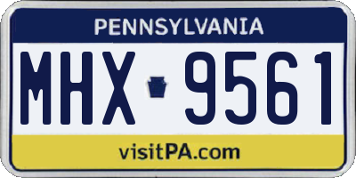 PA license plate MHX9561