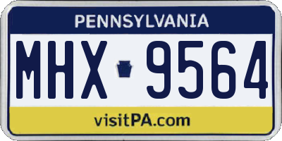 PA license plate MHX9564