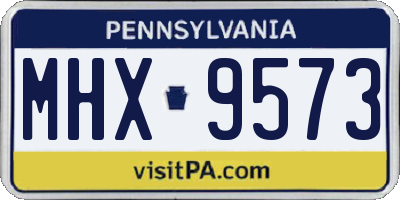 PA license plate MHX9573