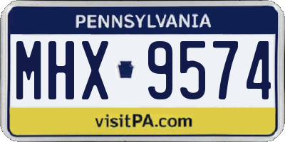 PA license plate MHX9574