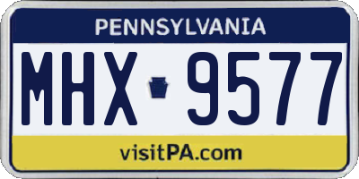 PA license plate MHX9577