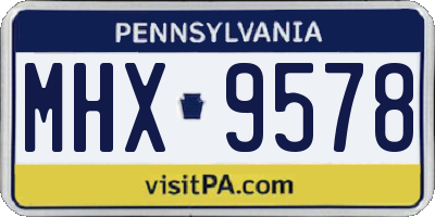 PA license plate MHX9578
