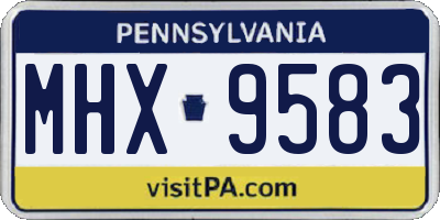 PA license plate MHX9583