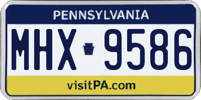 PA license plate MHX9586