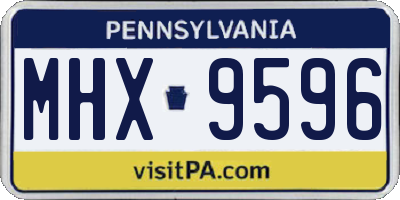 PA license plate MHX9596