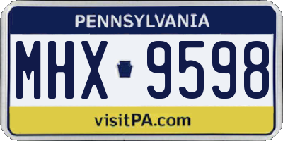 PA license plate MHX9598