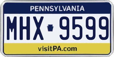 PA license plate MHX9599