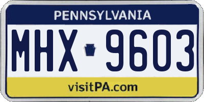 PA license plate MHX9603