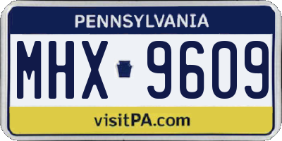 PA license plate MHX9609