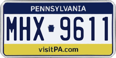 PA license plate MHX9611