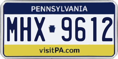 PA license plate MHX9612