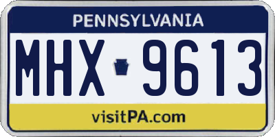 PA license plate MHX9613