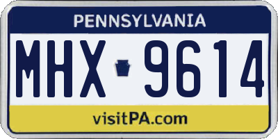 PA license plate MHX9614
