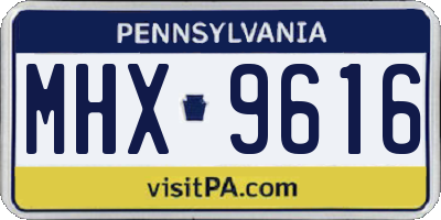 PA license plate MHX9616