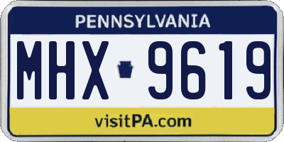 PA license plate MHX9619