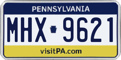 PA license plate MHX9621