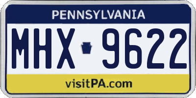 PA license plate MHX9622