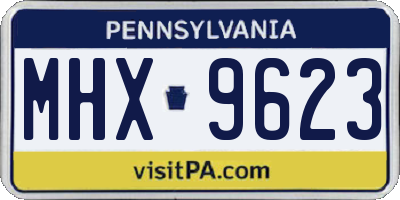 PA license plate MHX9623