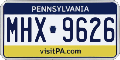 PA license plate MHX9626