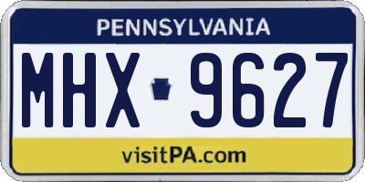 PA license plate MHX9627