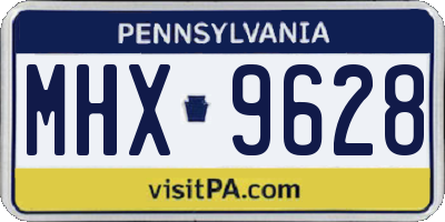 PA license plate MHX9628