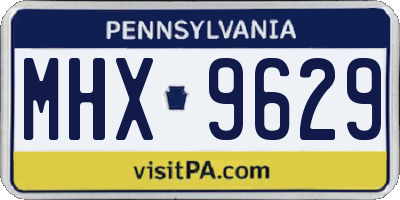 PA license plate MHX9629