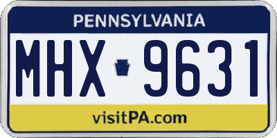 PA license plate MHX9631