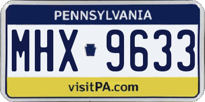 PA license plate MHX9633