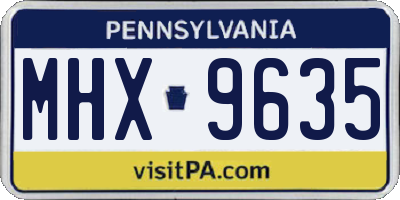 PA license plate MHX9635