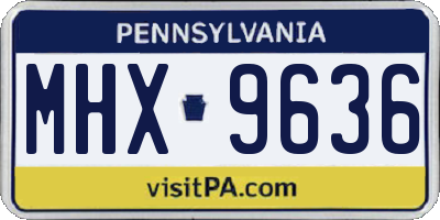 PA license plate MHX9636