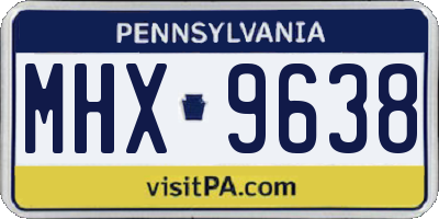 PA license plate MHX9638