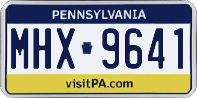 PA license plate MHX9641