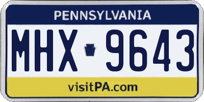 PA license plate MHX9643