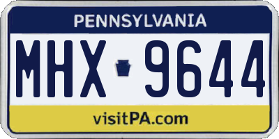 PA license plate MHX9644