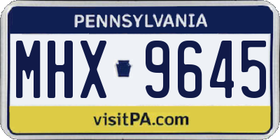 PA license plate MHX9645