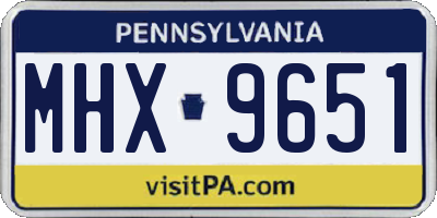 PA license plate MHX9651