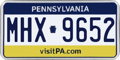 PA license plate MHX9652