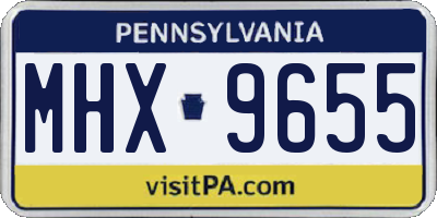 PA license plate MHX9655