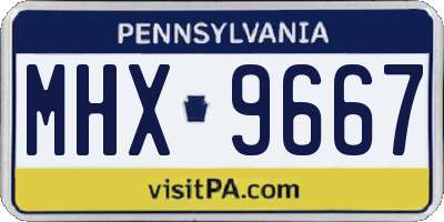 PA license plate MHX9667